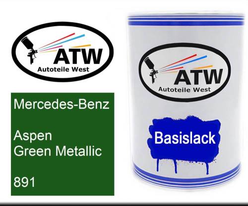 Mercedes-Benz, Aspen Green Metallic, 891: 500ml Lackdose, von ATW Autoteile West.